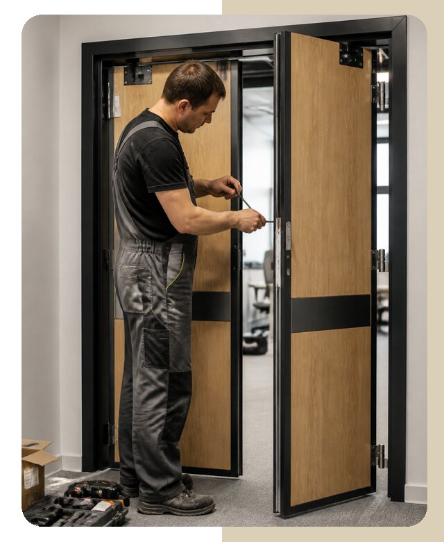 Установка маятниковой двери в Сегеже по цене от 6763 р. | ДвериЛегко-Сгж